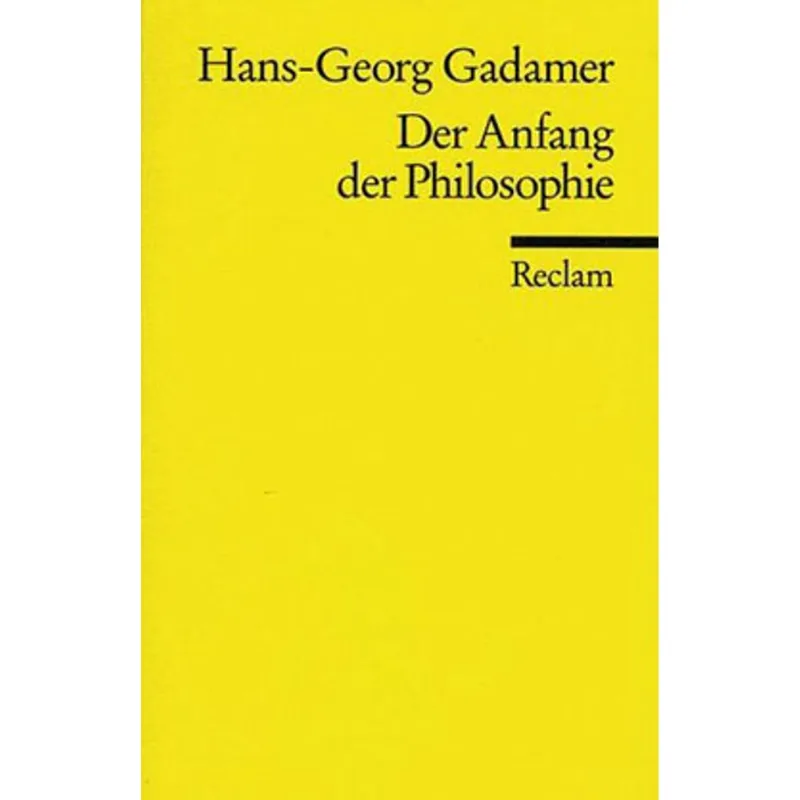 ANFANG DER PHILOSOPHIE, DER