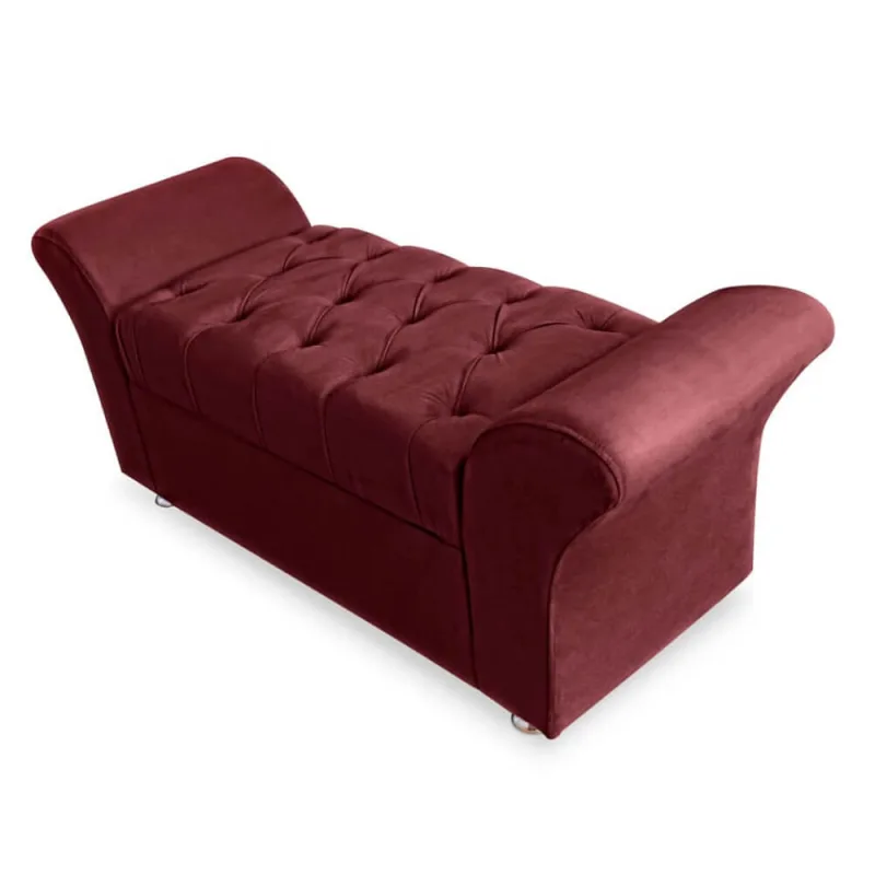 Calçadeira Baú Veneza King Size 195cm Suede - Renascer Decor - Não Disponível - Móveis