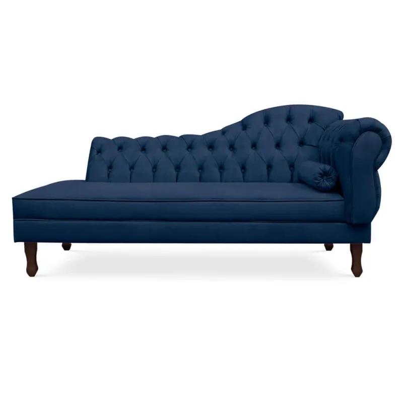 Divã Recamier Namoradeira Larissa 185cm com Capitonê - Esquerda Suede - Não Disponível - Móveis