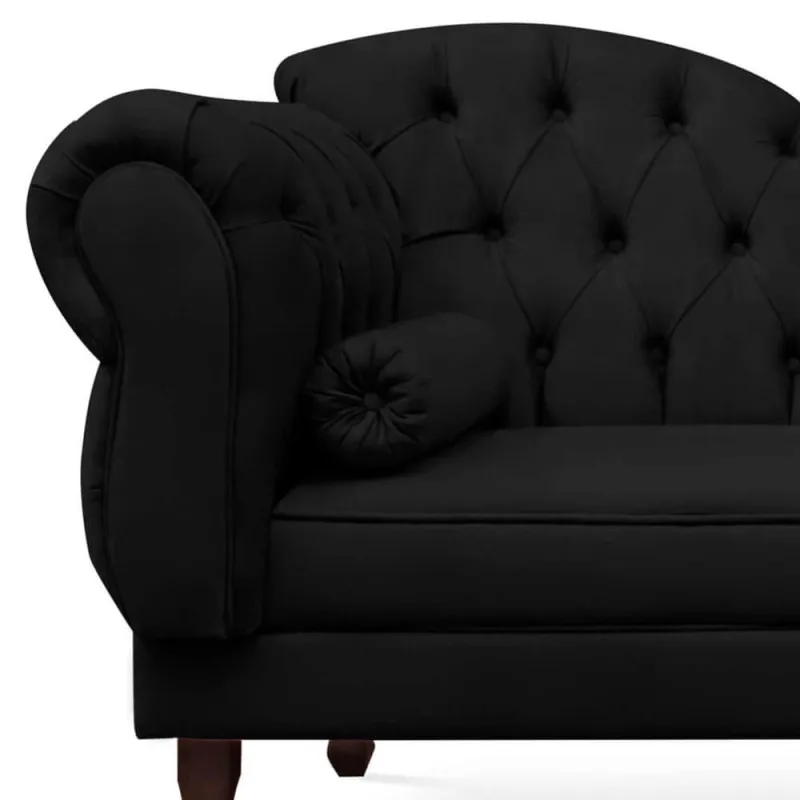 Divã Recamier Namoradeira Larissa 140cm com Capitonê - Direita Suede - Não Disponível - Móveis