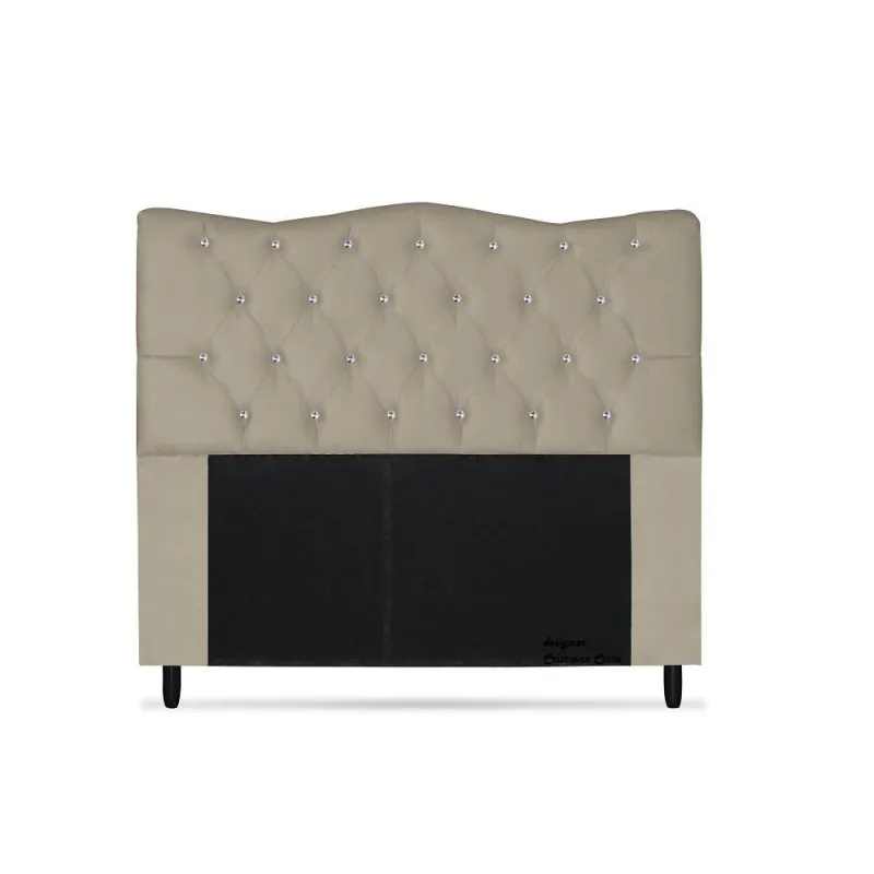 Cabeceira Dunas King Size 195cm com Strass Suede - Não Disponível - Móveis