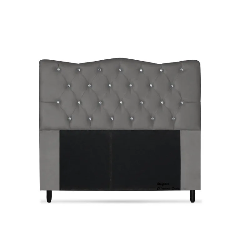 Cabeceira Dunas King Size 195cm com Strass Suede - Não Disponível - Móveis