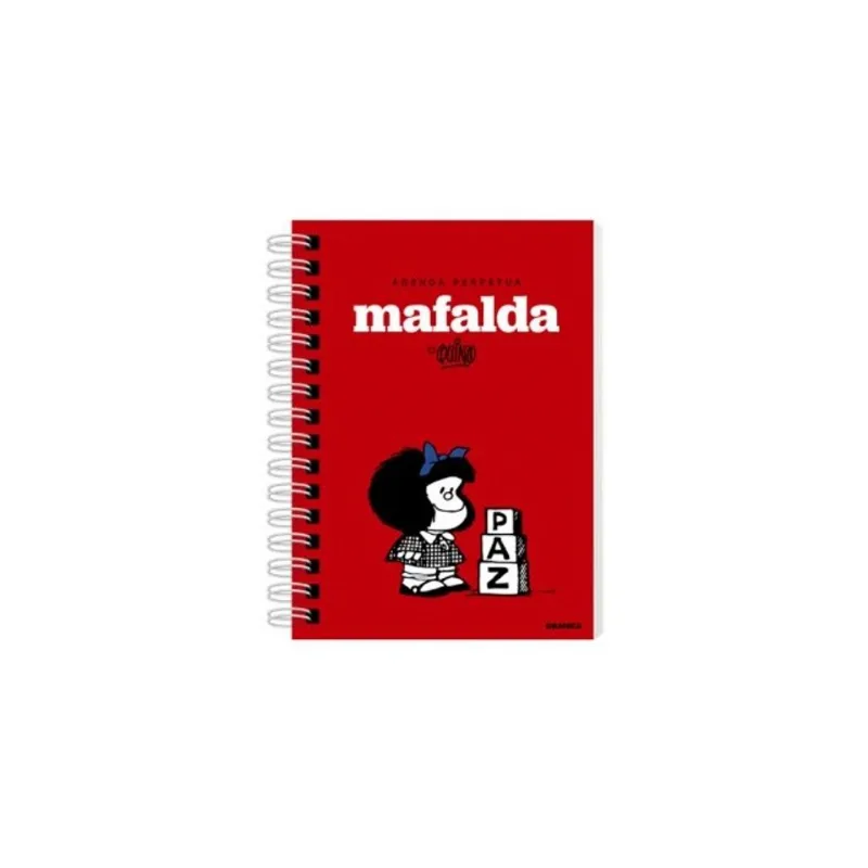 AGENDA PERPETUA MAFALDA ROJA PAZ- 2 DIAS POR PAGINA