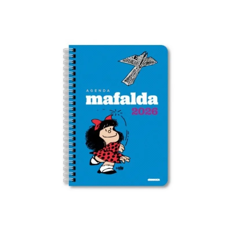 2026 AGENDA MAFALDA ANILLADA AZUL COLUMNA - SEMANA A LA VISTA