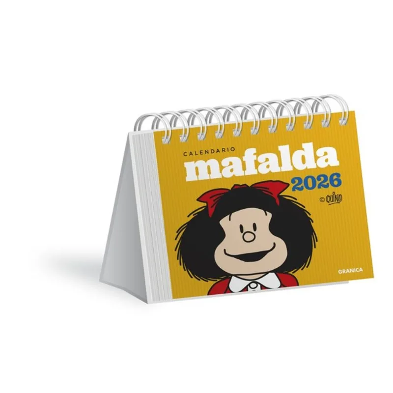 2026 CALENDARIO MAFALDA AMARILLO ESCRITORIO - UN DIA A LA VISTA - SIN CAJA