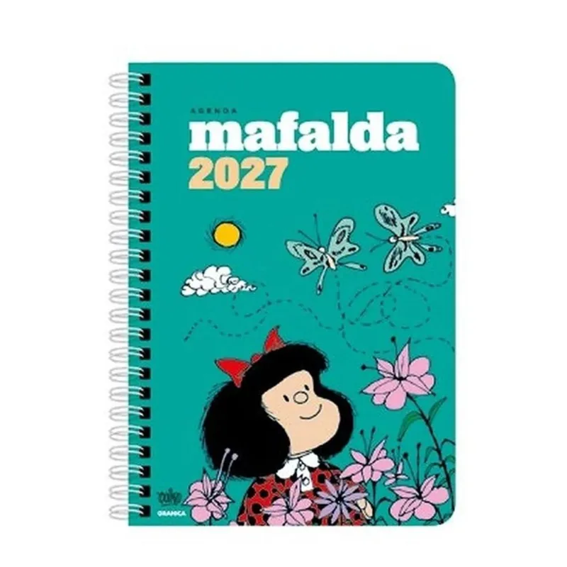 2027 AGENDA MAFALDA ANILHADA MÓDULOS TURQUESA EM ESPANHOL
