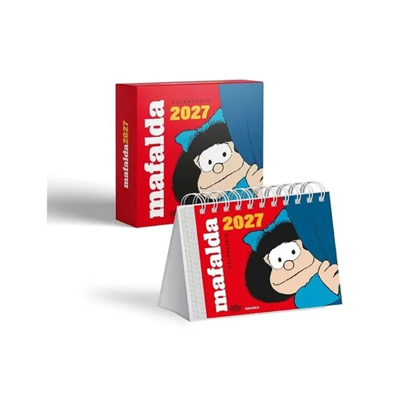 2027 CALENDÁRIO DE ESCRITÓRIO MAFALDA VERMELHO - SEM CAIXA - EM ESPANHOL
