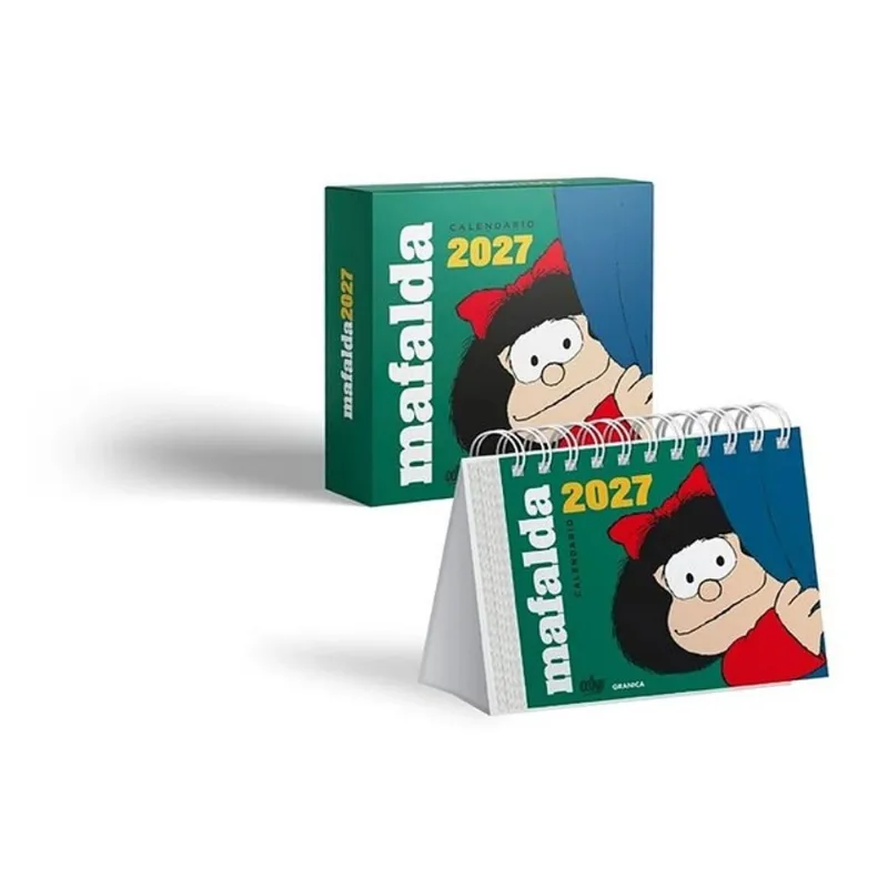 2027 CALENDÁRIO DE ESCRITÓRIO MAFALDA VERDE - SEM CAIXA - EM ESPANHOL