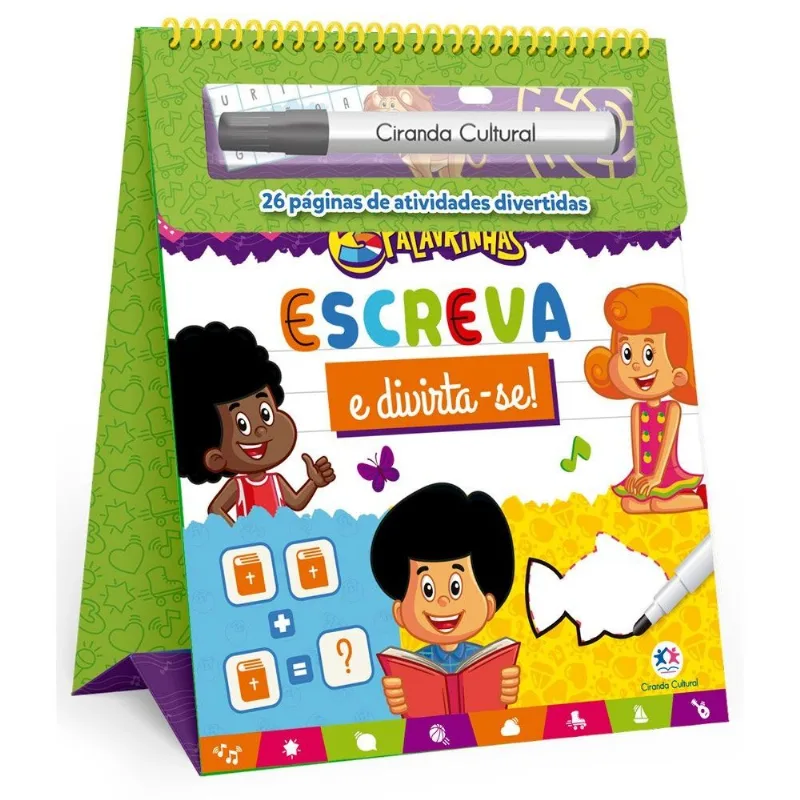 3 Palavrinhas - Escreva E Apague Espiral