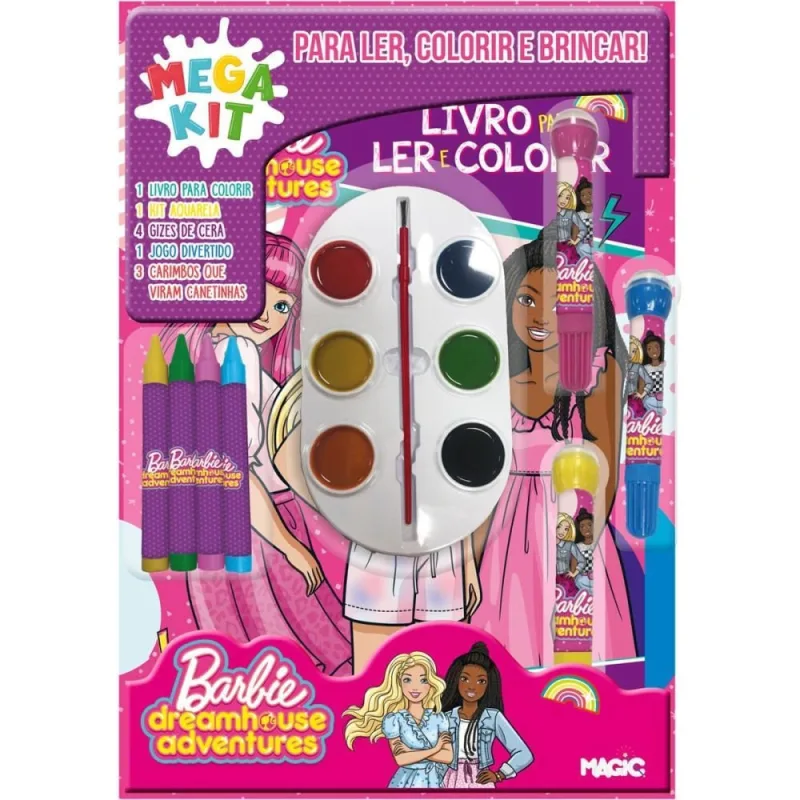 Livro Infantil Colorir Barbie Mega KIT LER e Colorir - MAGIC KIDS - Livros