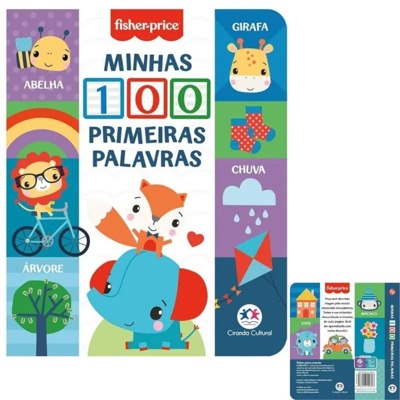 Livro Infantil Fisher Price Minhas 100 Primeiras Palavras Ciranda Cultural Capa Almofadada Edição 1