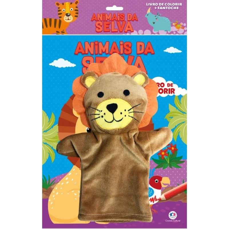 Animais Da Selva - Livro De Colorir + Fantoche