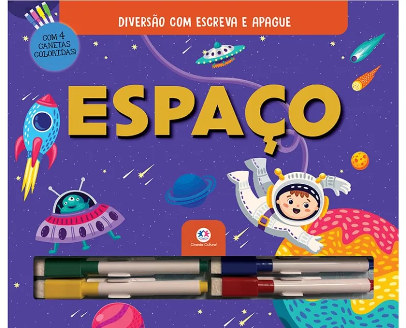Espaço - Com Canetas Coloridas Para Escrever A Apagar - LC