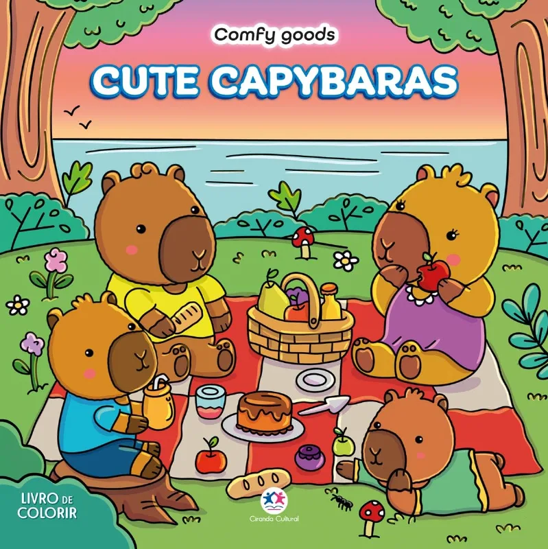Livro Infantil De Colorir - Cute Capybaras