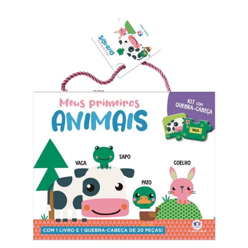 MEUS PRIMEIROS ANIMAIS - KIT COM LIVRO E QUEBRA-CABEÇA DE 20 PEÇAS