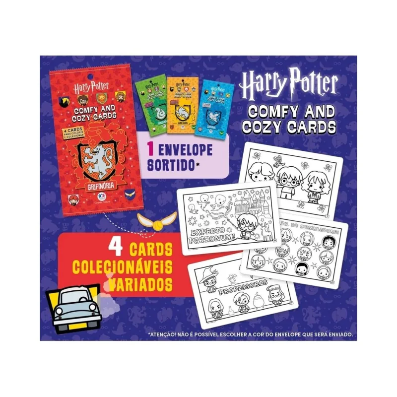 Cards para Colorir Catavento Harry Potter - Catavento