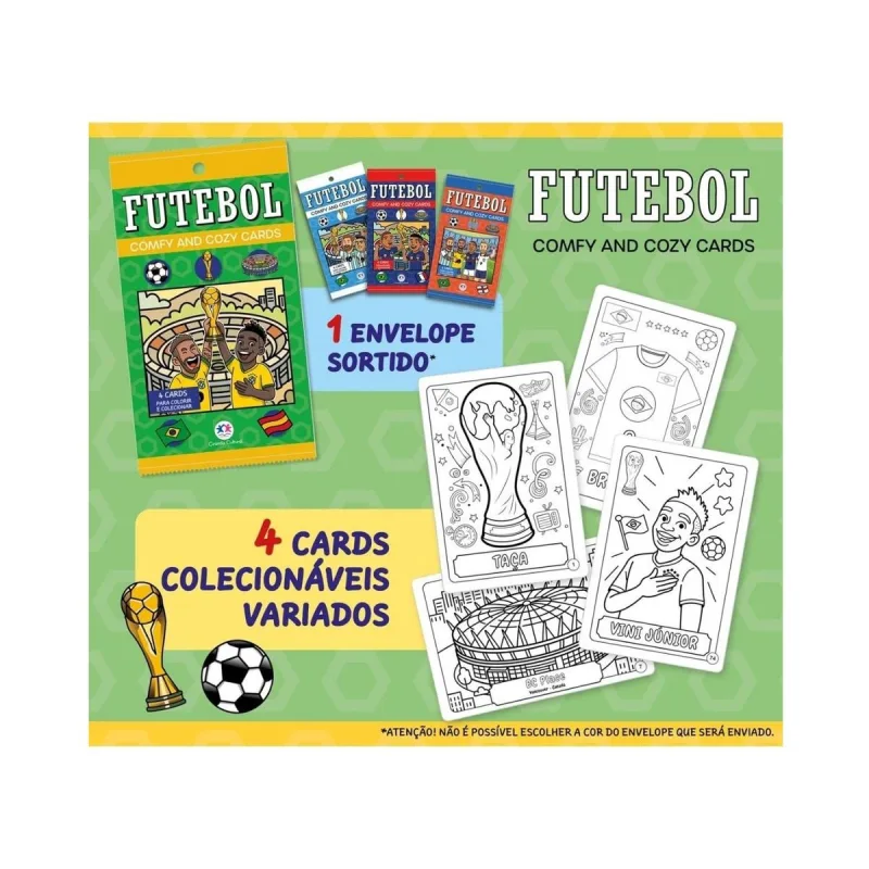 Cards para Colorir e Colecionar Catavento Futebol - Catavento