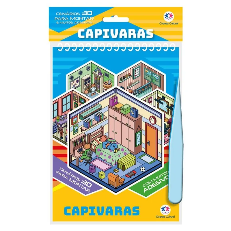 Kit De Adesivos De Cenário 3d - Com Pinça - Capivaras