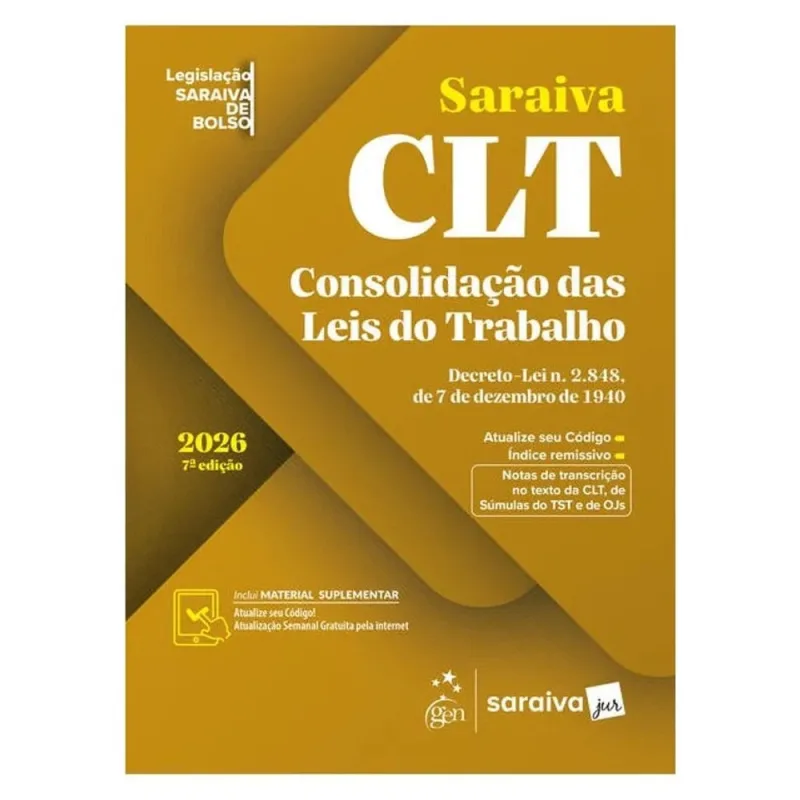 Legislação Saraiva De Bolso - Clt - LC - Livros