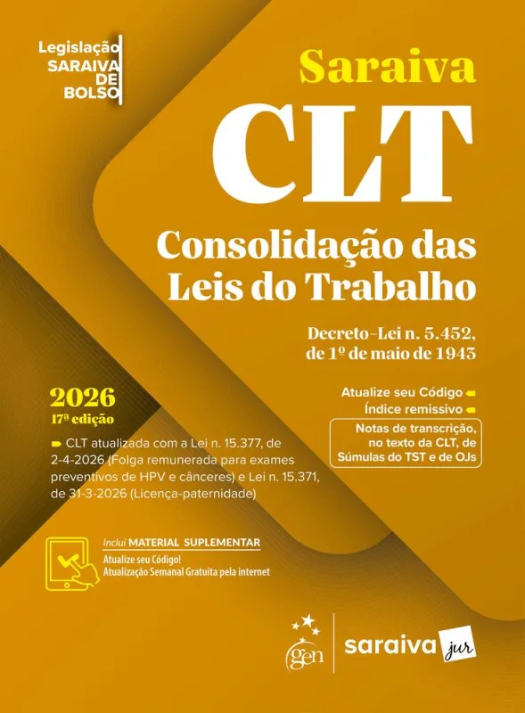 Clt - Legislação Saraiva De Bolso - LC - Livros