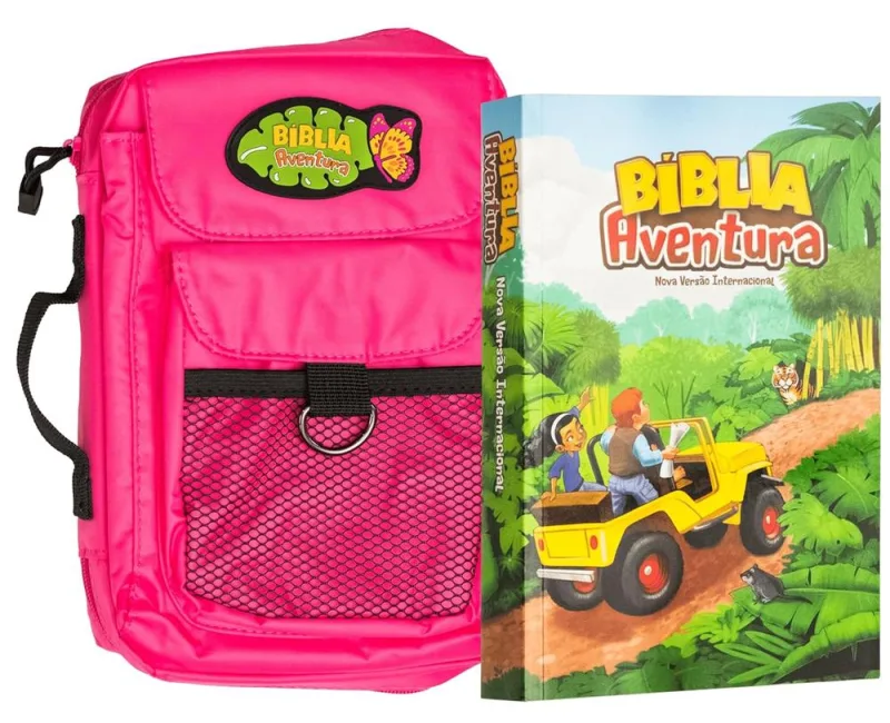 Bíblia Aventura Para Crianças Nvi - Edição Especial Com Bolsa Rosa - LC