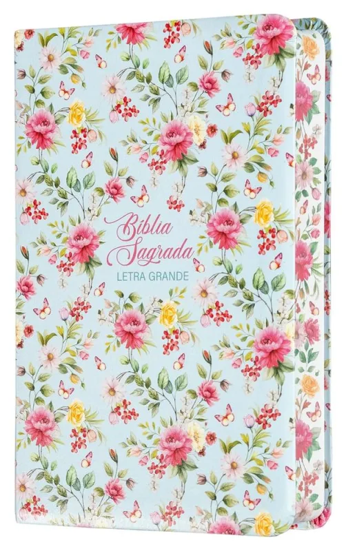 Bíblia Nvi Couro-Soft - Letra Grande - Flores - LC - Livros