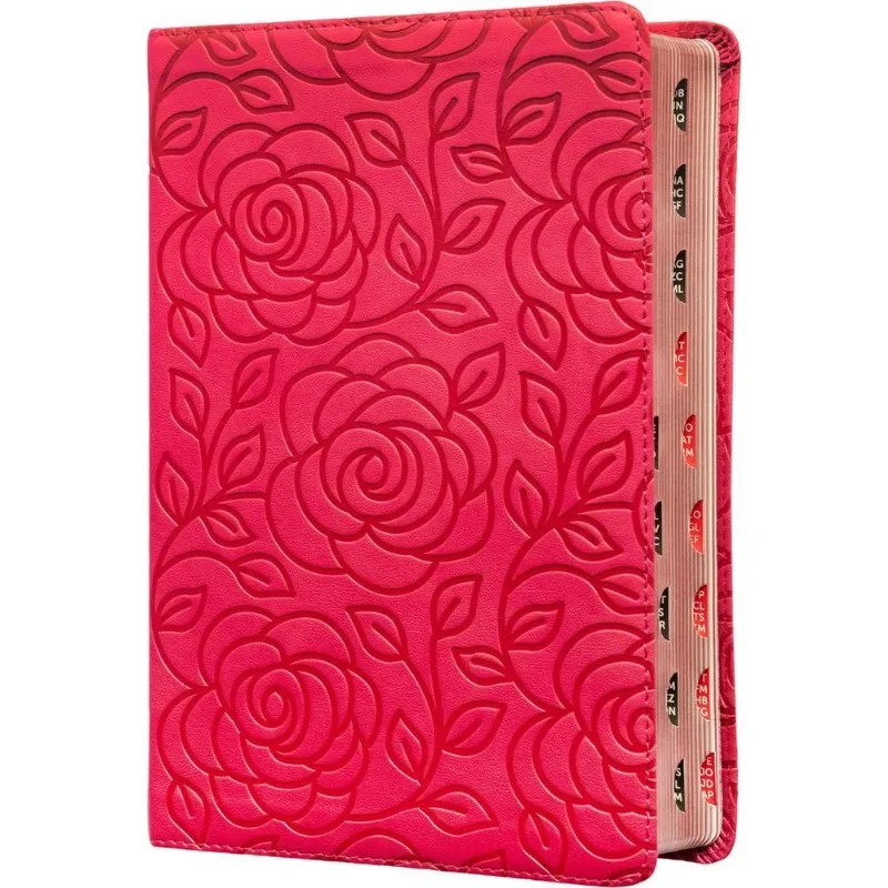 Bíblia Sagrada King James Clássica, Letra Grande, Capa Luxo, Primavera Rosa