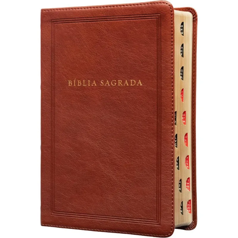 Bíblia Sagrada King James Clássica, Letra Grande, Capa Luxo Marrom, Arabescos