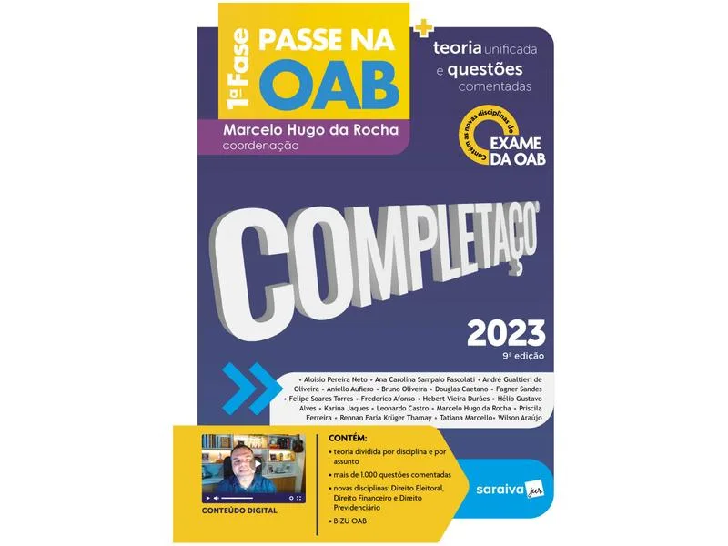Passe na OAB 1ª Fase Questões Comentadas Marcelo Hugo da Rocha 14ª Edição Capa Comum - Editora Saraiva - Livros