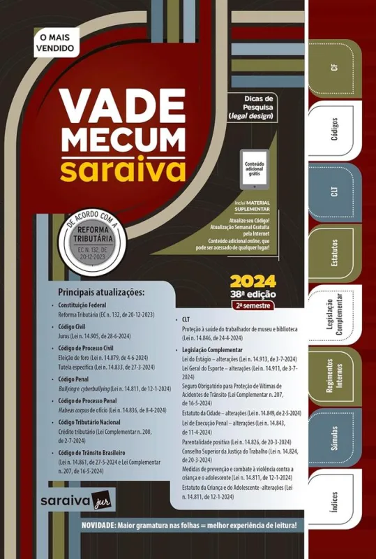 Vade Mecum Saraiva 2024 - 2 Semestre - LC - Livros