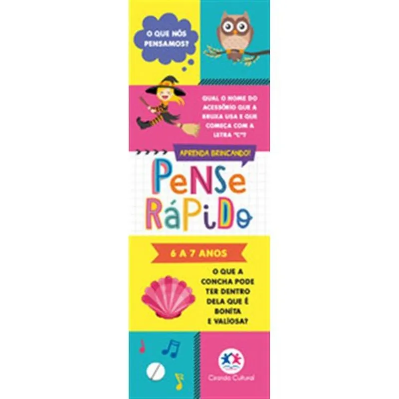 Livro Pense Rápido 6 A 7 Anos Ciranda Cultural (MP)