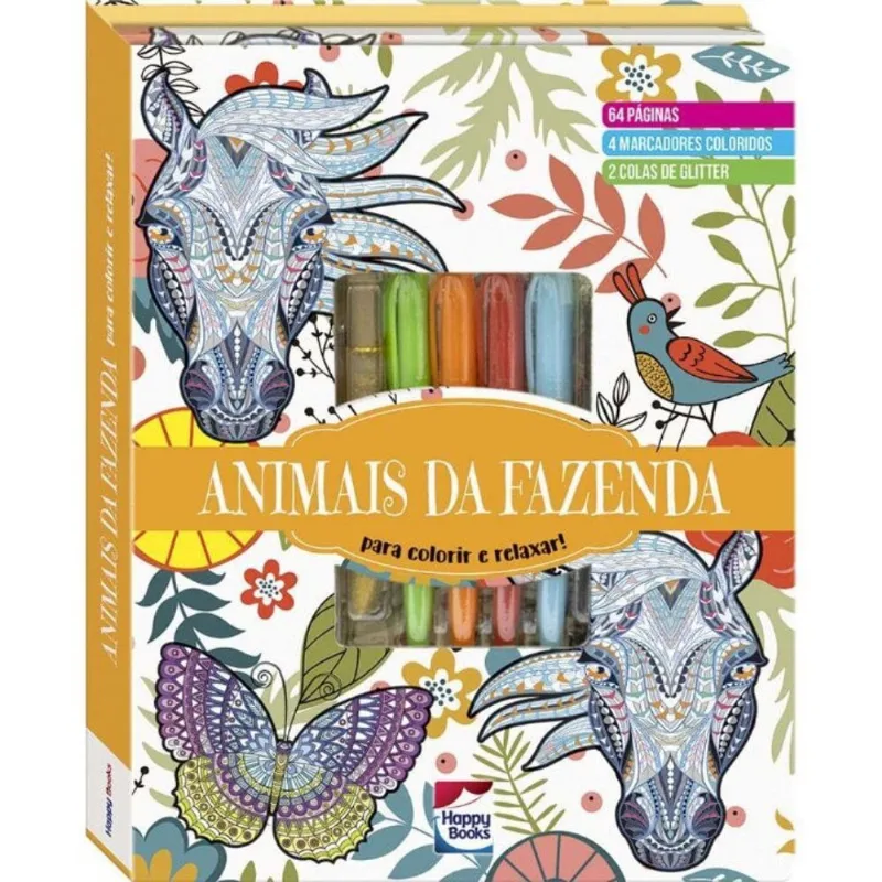 Meu Superkit Brilhante De Arteterapia! Animais Da Fazenda
