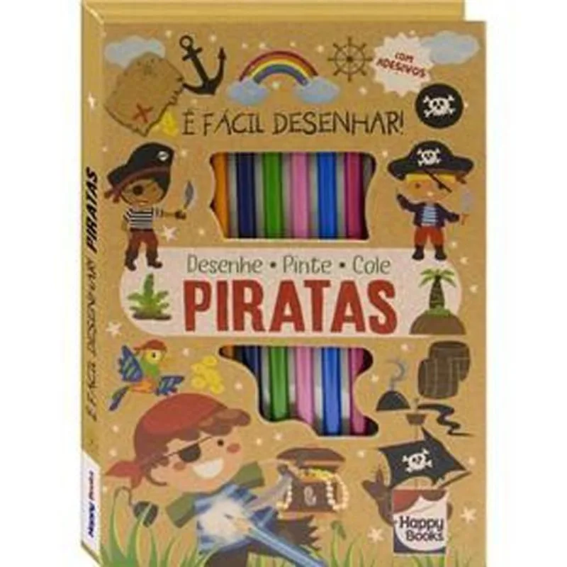 Livro É Fácil Desenhar! Piratas Happy Books (MP)