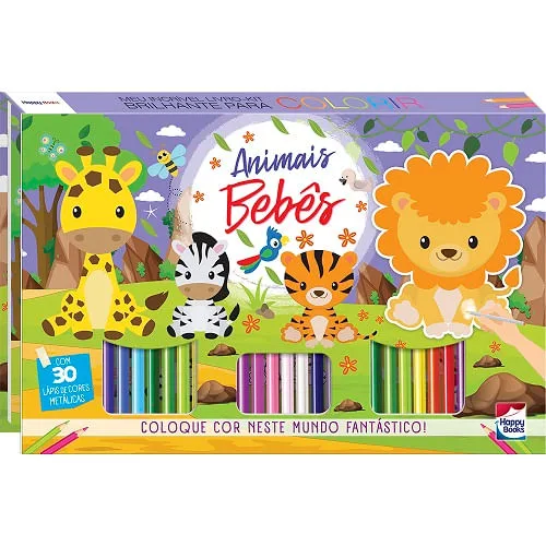 Meu Incrível Livro-Kit Brilhante Para Colorir: Animais Bebês - LC