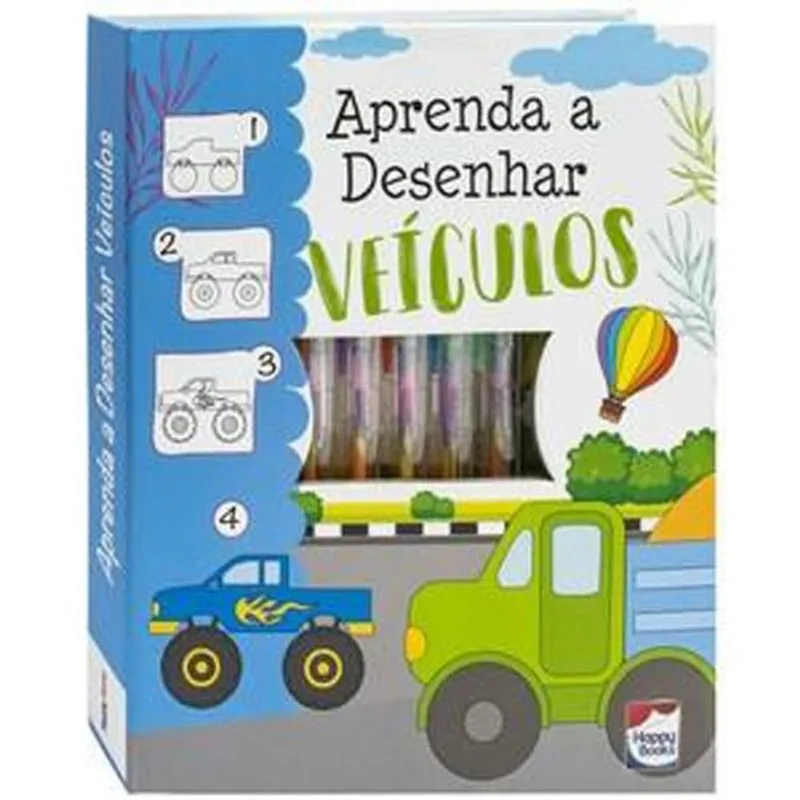 Livro Aprenda A Desenhar: Veículos Happy Books (MP)