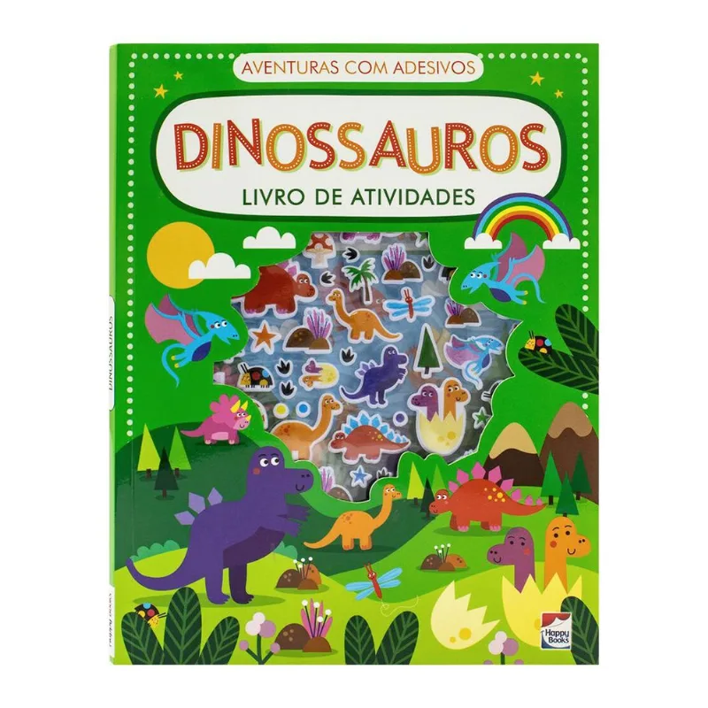 Livro Aventuras com Adesivos - Dinossauros Dinossauros