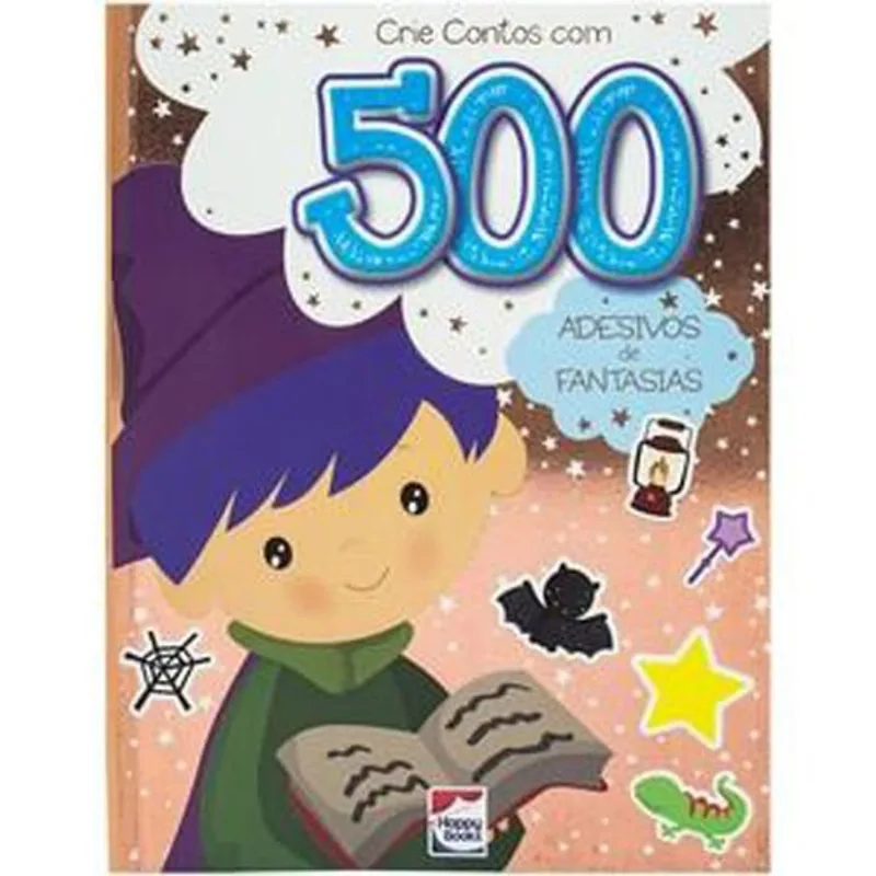 Livro Crie Contos Com 500 Adesivos: Fantasias Happy Books (MP)