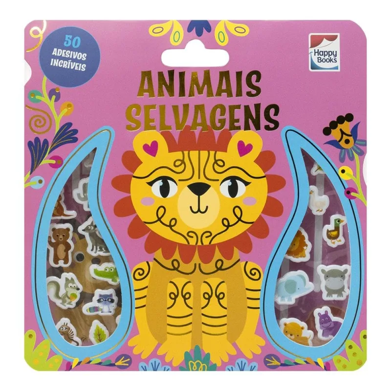 Livro Com Adesivos Fofinhos: Animais Selvagens - LC - Livros