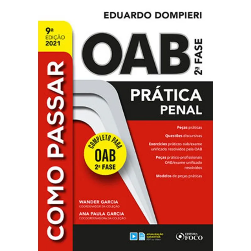 COMO PASSAR NA OAB 2ª FASE - PRATICA PENAL - 9ª ED - 2021 - VOL. 9