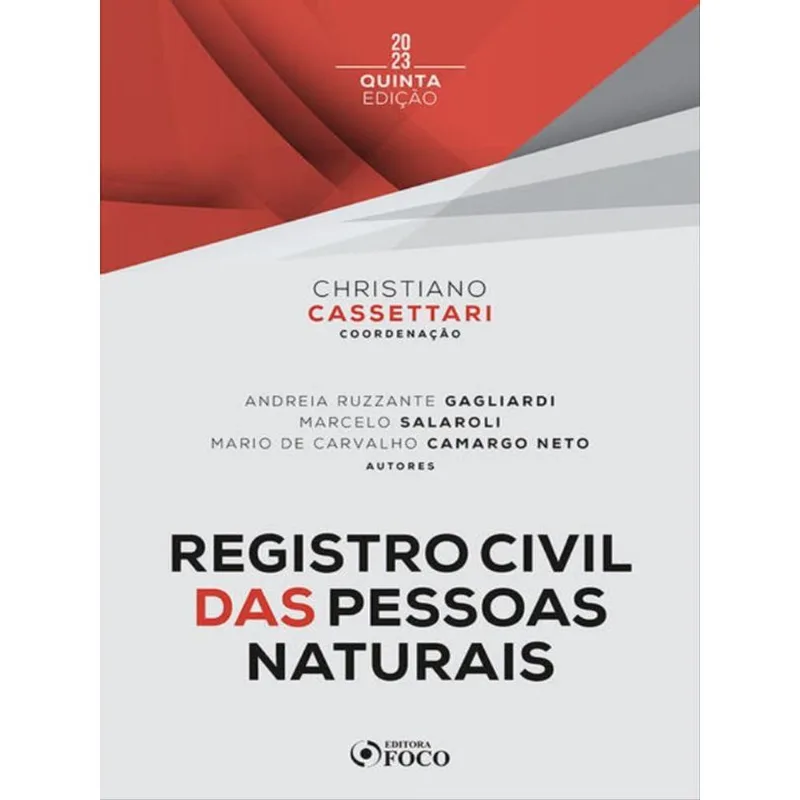 REGISTRO CIVIL DAS PESSOAS NATURAIS - 5ª ED - 2023