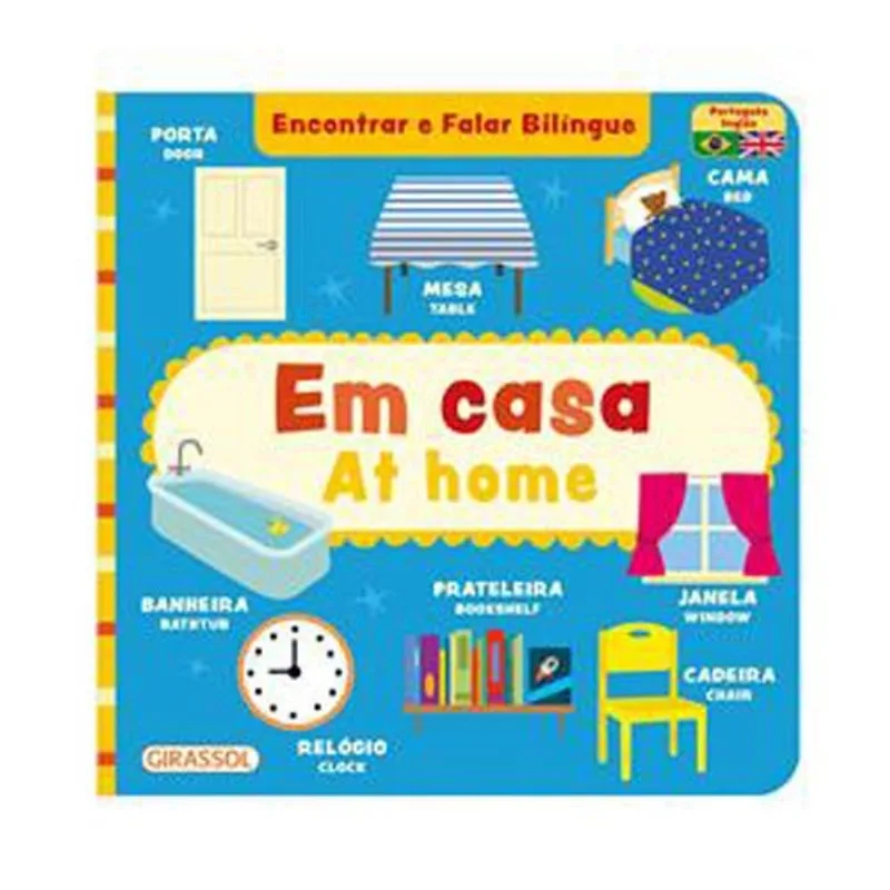 Livro Em Casa / At Home Encontrar E Falar Bilíngue Girassol Bra Sil (MP)