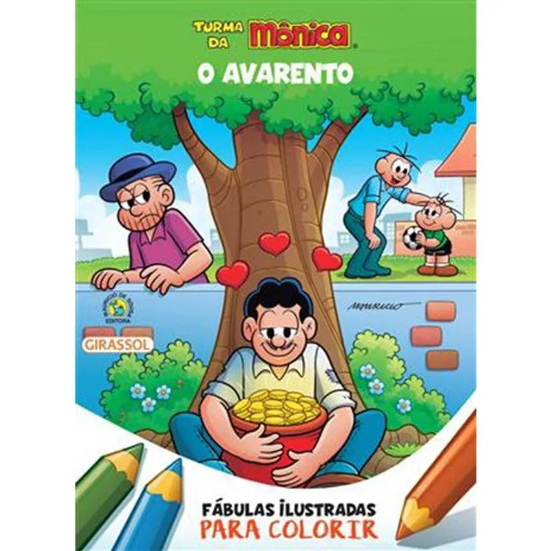 Livro Turma Da Mônica Fábulas Ilustradas Para Colorir O Avarento (mp ) Girassol Brasil