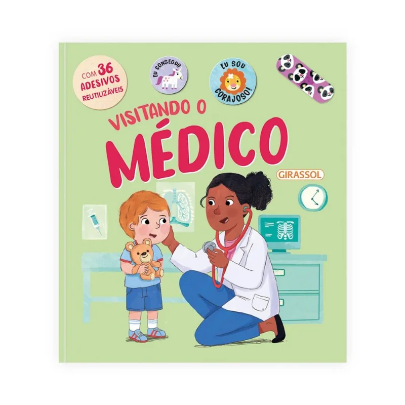 LIVRO VISITANDO O MÉDICO - COM ADESIVOS FOFOS E REUTILIZÁVEIS! (MP) - GI RASSOL BRASIL