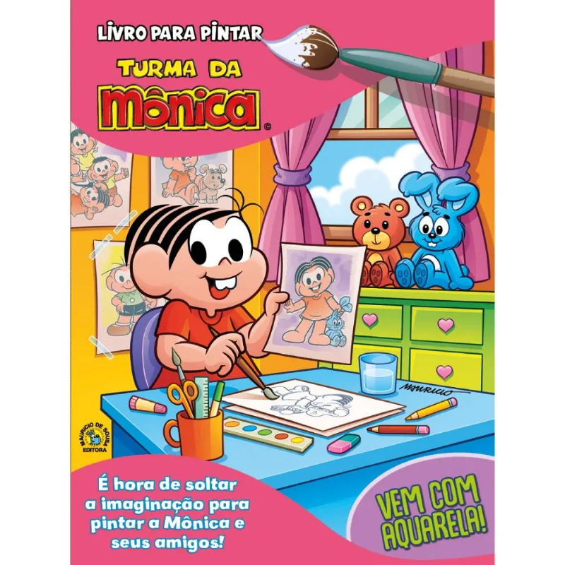 Livro de Colorir - Turma da Mônica - Mônica e Seus Amigos - 1 Edição - Com Aquarela