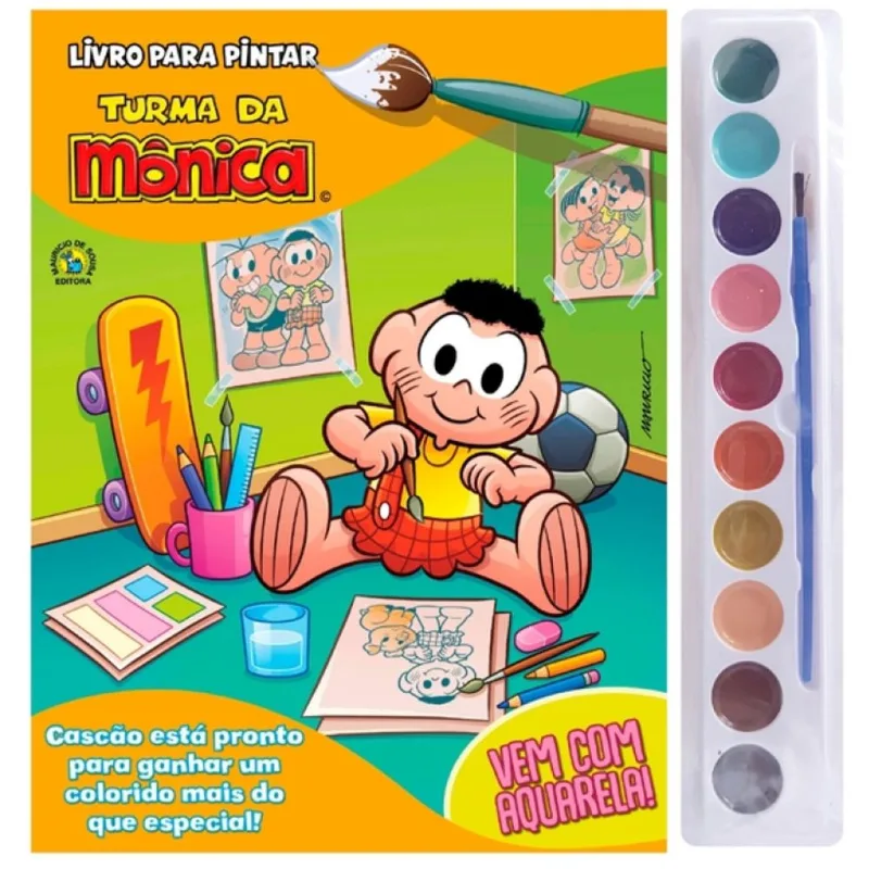 Turma da Mônica Livro para Pintar com Aquarela | Cascão