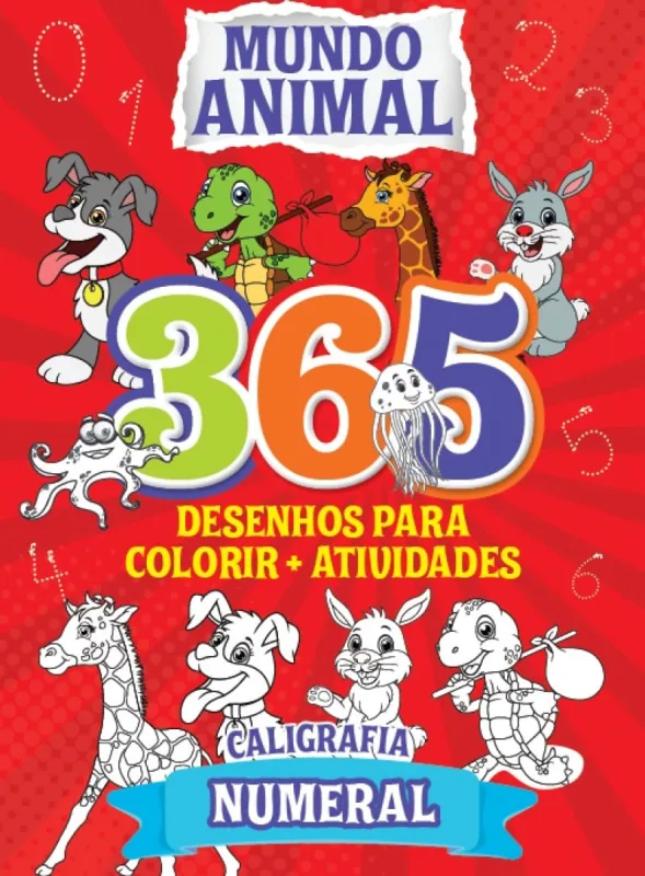 Tapete 365 Desenhos para Colorir + Atividades Mundo Animal - ON LINE EDITORA - Livros E Papelaria