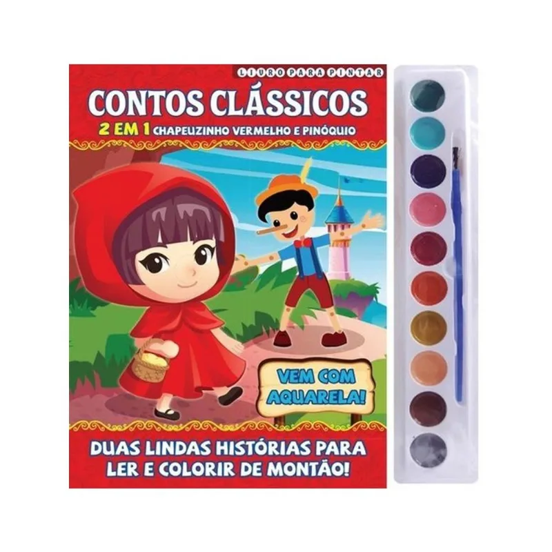 CONTOS CLÁSSICOS LIVRO PARA PINTAR 2 EM 1