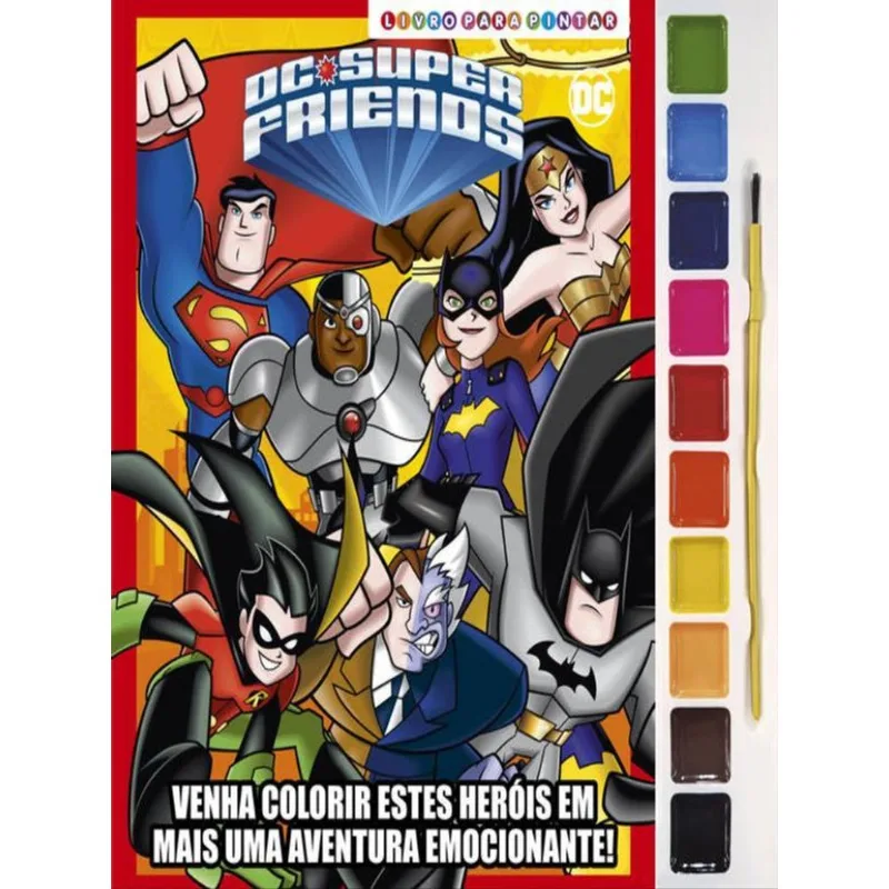 DC SUPER FRIENDS LIVRO PARA PINTAR COM AQUARELA