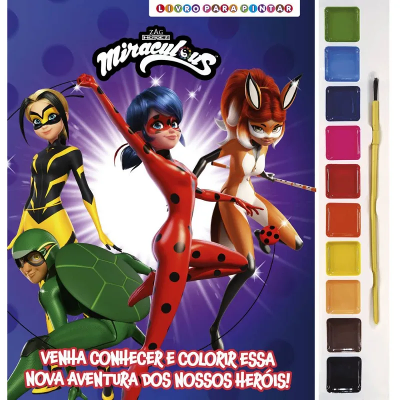 Miraculous Ladybug Livro para Pintar com Aquarela