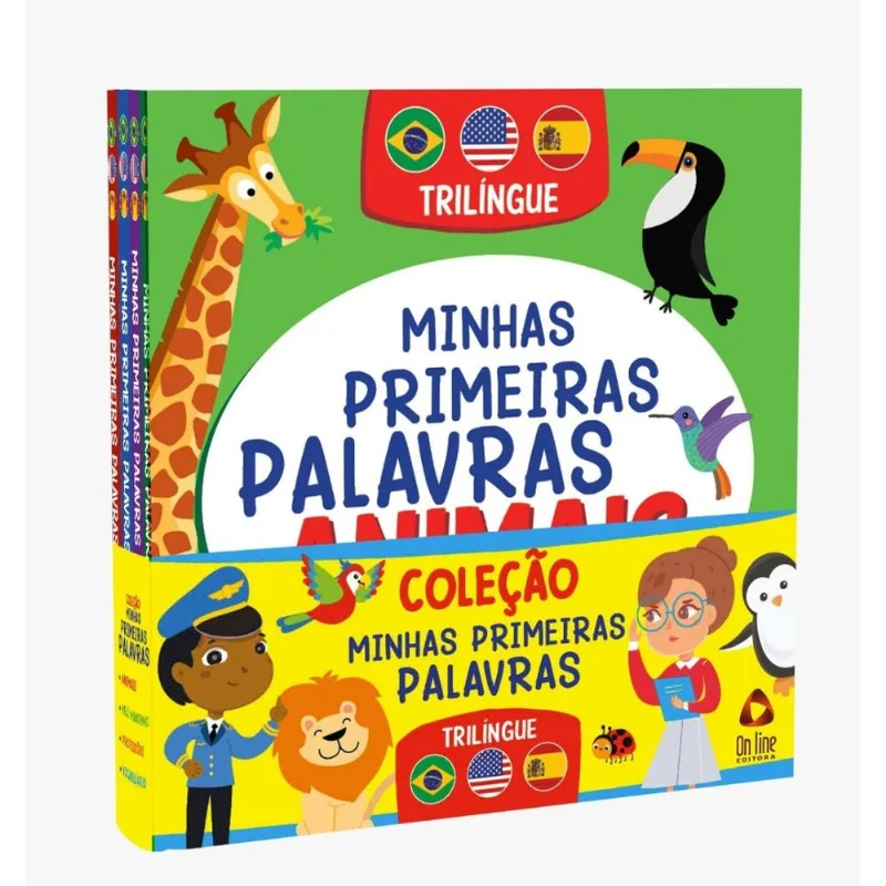 Coleção Minhas Primeiras Palavras - Trílingue - Kit com 4 Livros